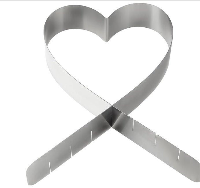 Cake Ring Adjustable Heart Shaped Stainless Steel Zenker